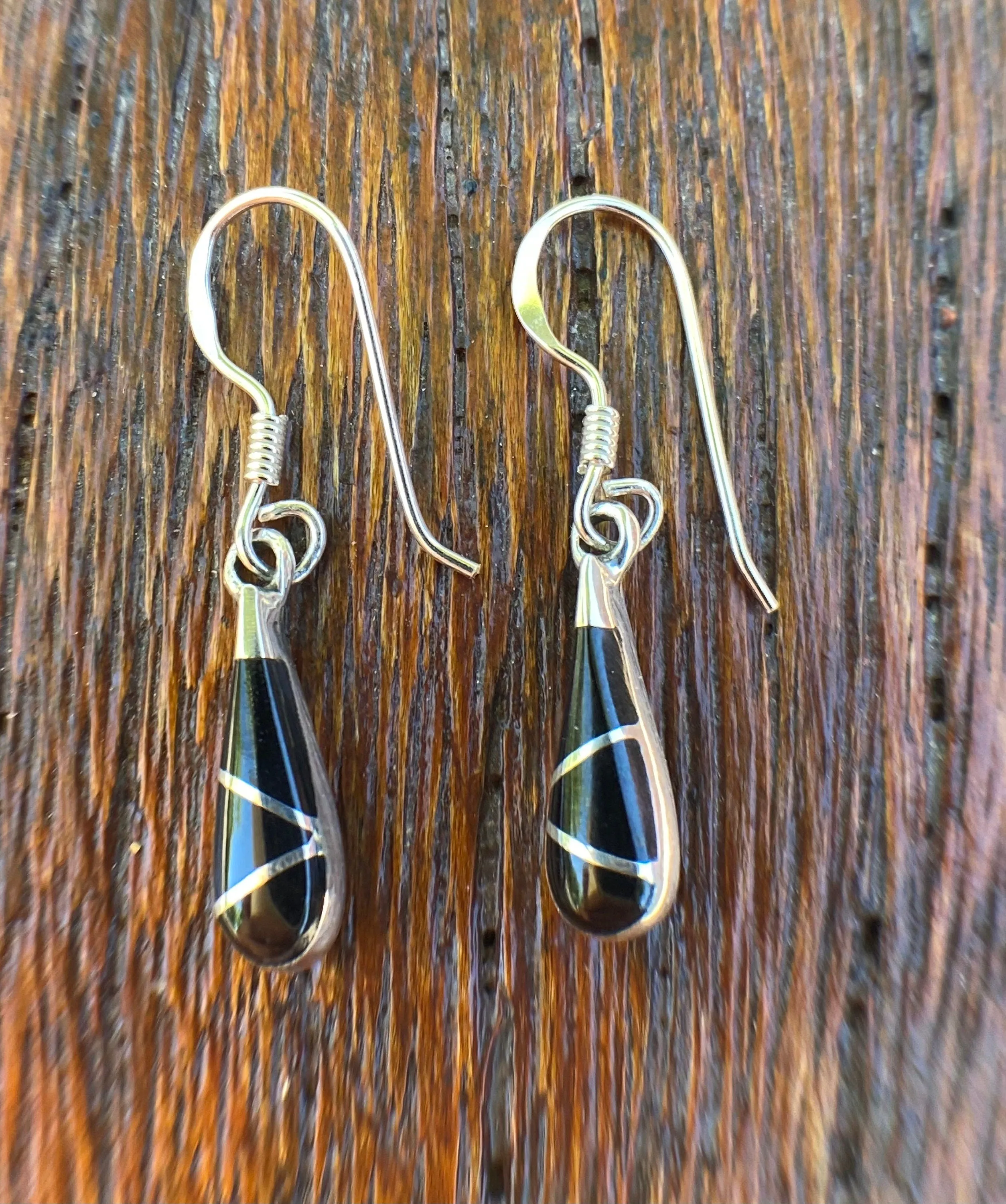 Onyx teardrop earrings Sterling Silver 925 - TSE067