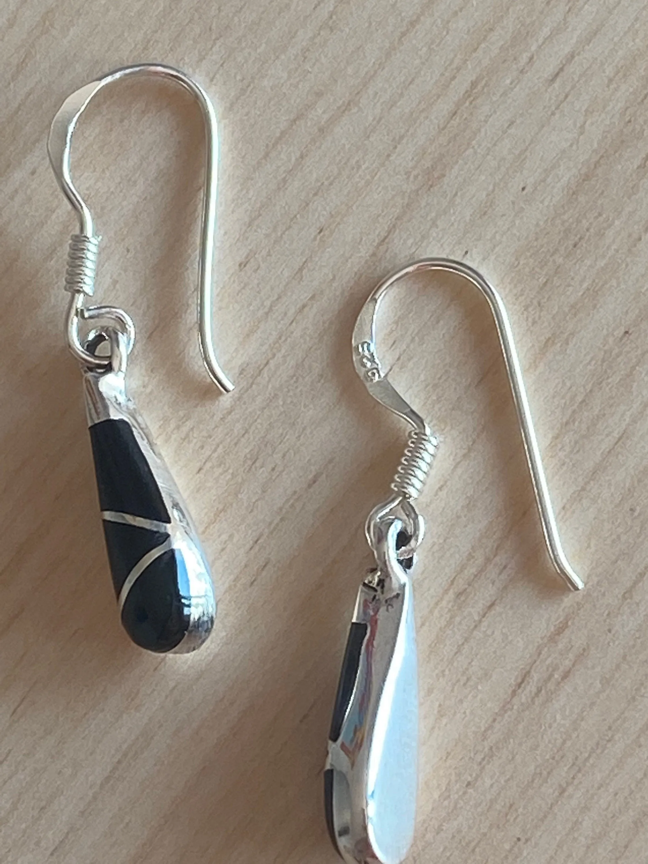 Onyx teardrop earrings Sterling Silver 925 - TSE067