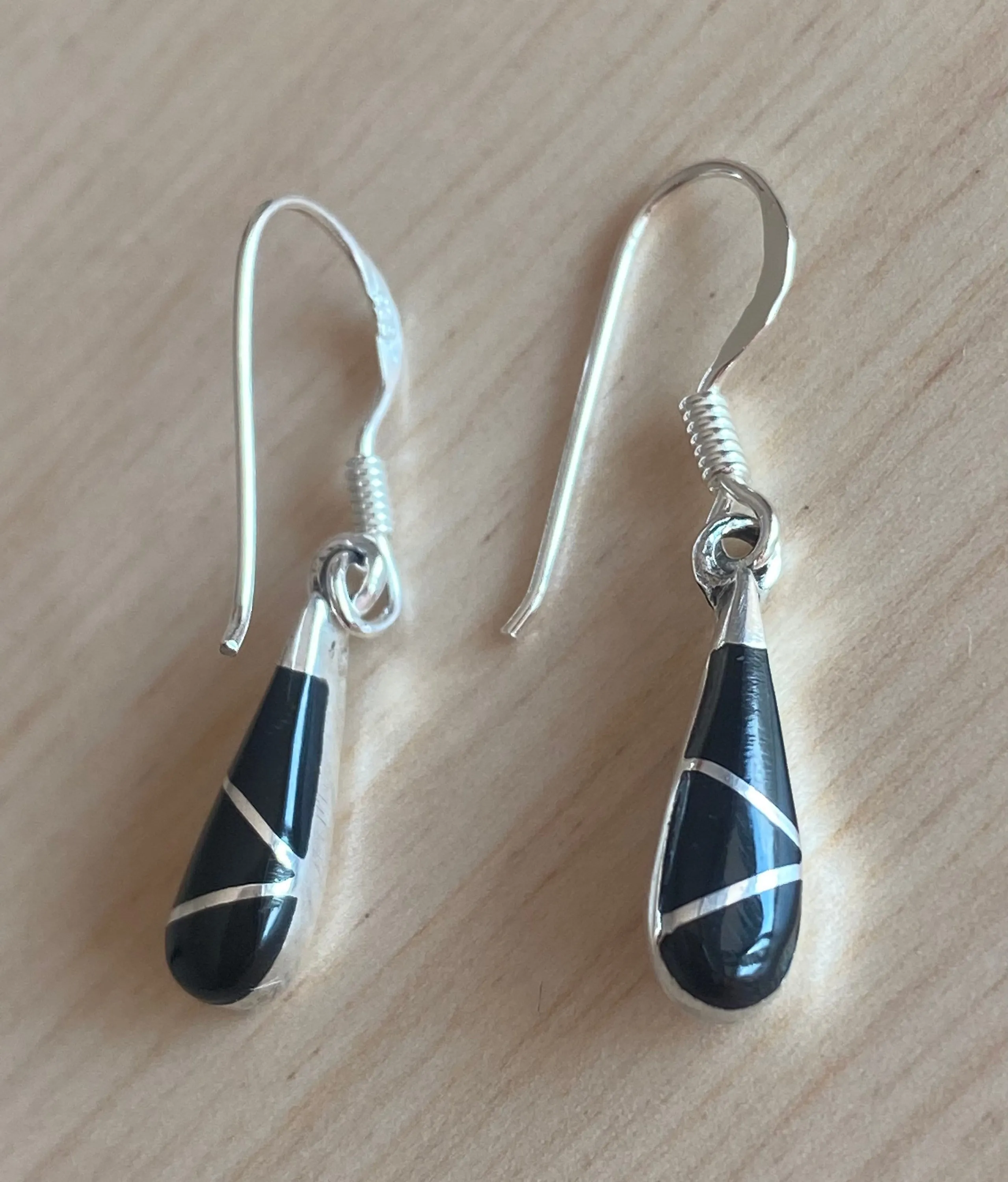 Onyx teardrop earrings Sterling Silver 925 - TSE067