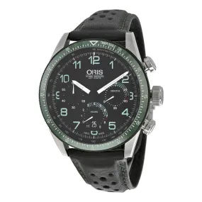Oris Artix Calobra Chronograph Automatic Black Dial Black Leather Men's Watch 676-7661-4494SET 01 676 7661 4494-Set LS