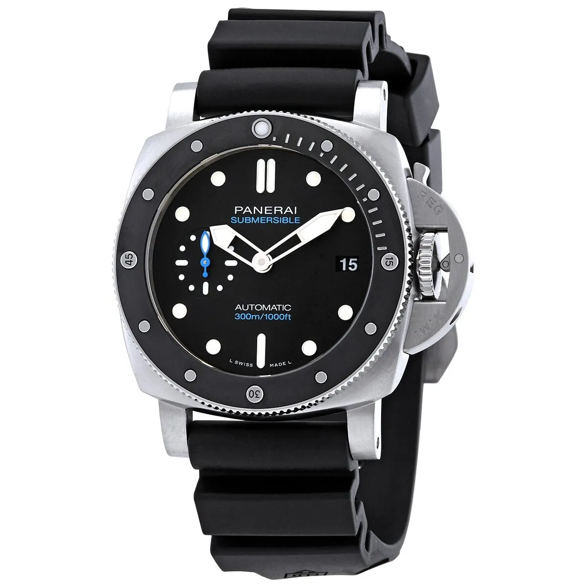 Panerai Submersible Black Dial Black Rubber Men's Watch PAM00683