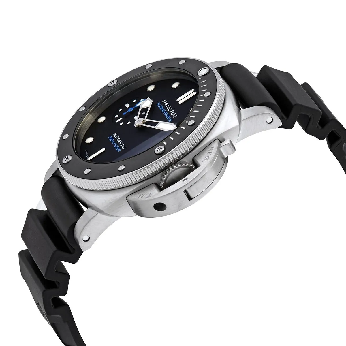 Panerai Submersible Black Dial Black Rubber Men's Watch PAM00683