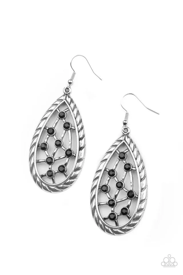 Paparazzi Earring ~ Industrial Incandescence - Black