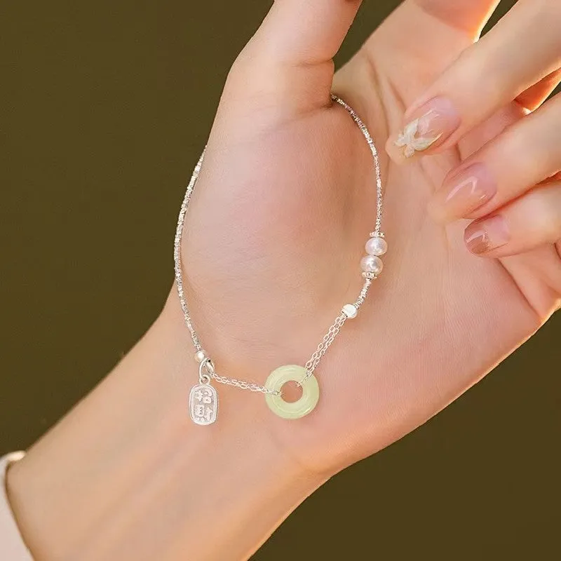 Peace Knot Silver Bracelet-Good Fortune and Prosperity