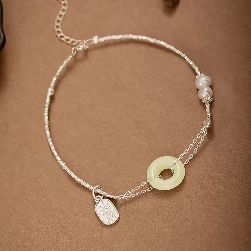 Peace Knot Silver Bracelet-Good Fortune and Prosperity