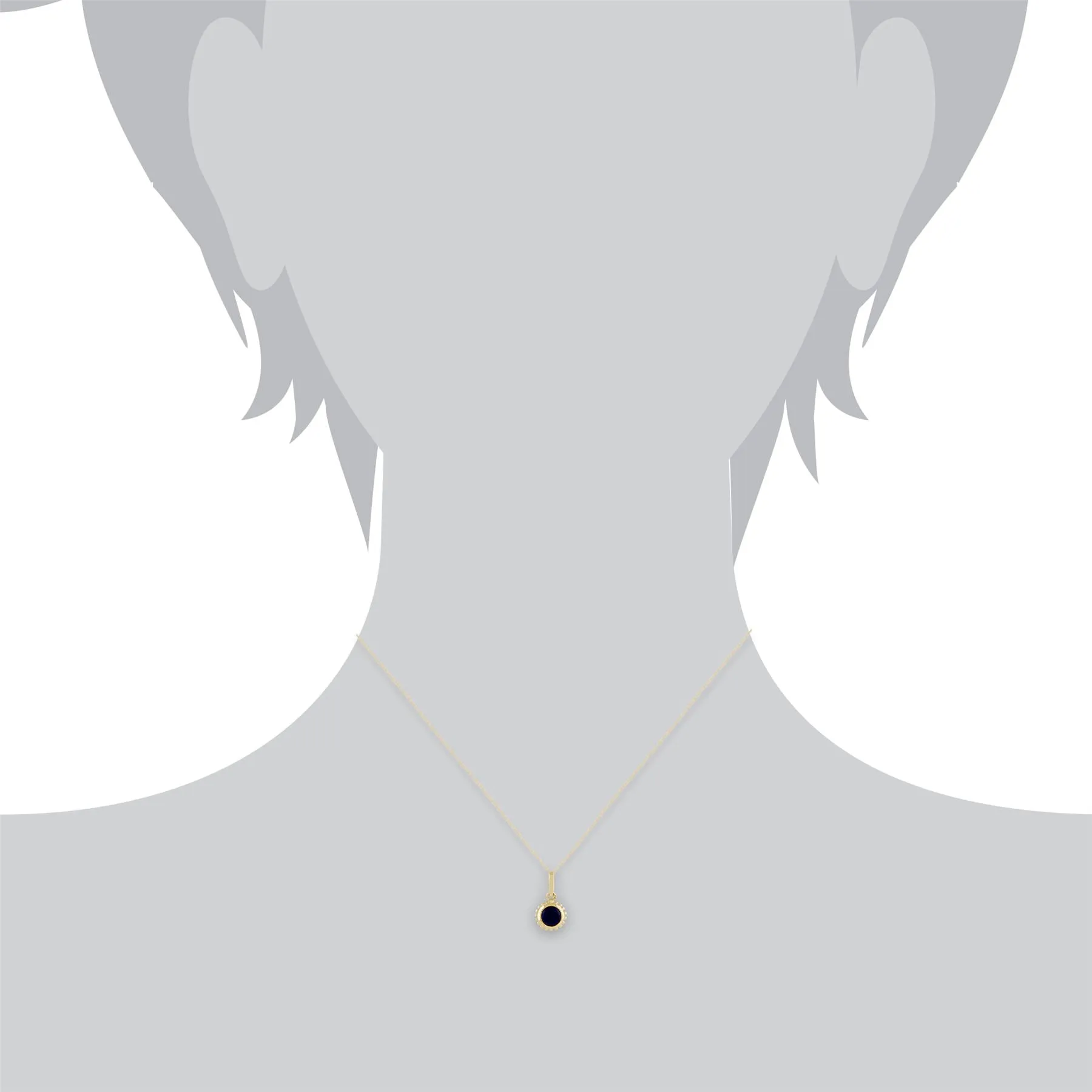 Pendentif Classique Or Jaune 375 Lapis Lazuli Rond