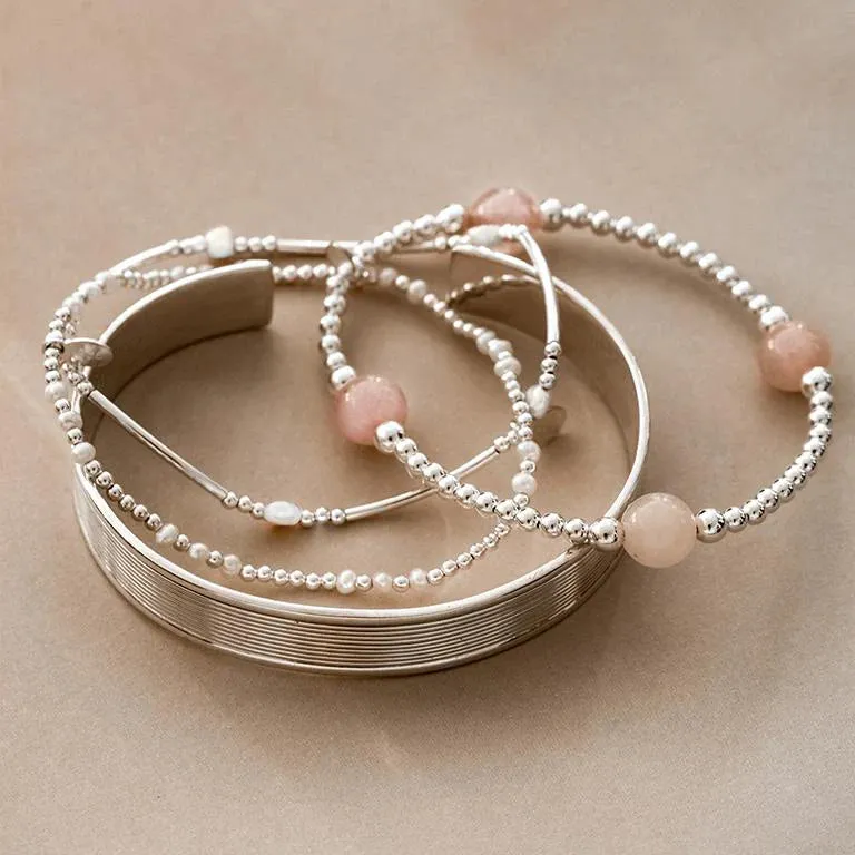 Petals Australia - Bracelet - Rose Quartz - 4 Stone