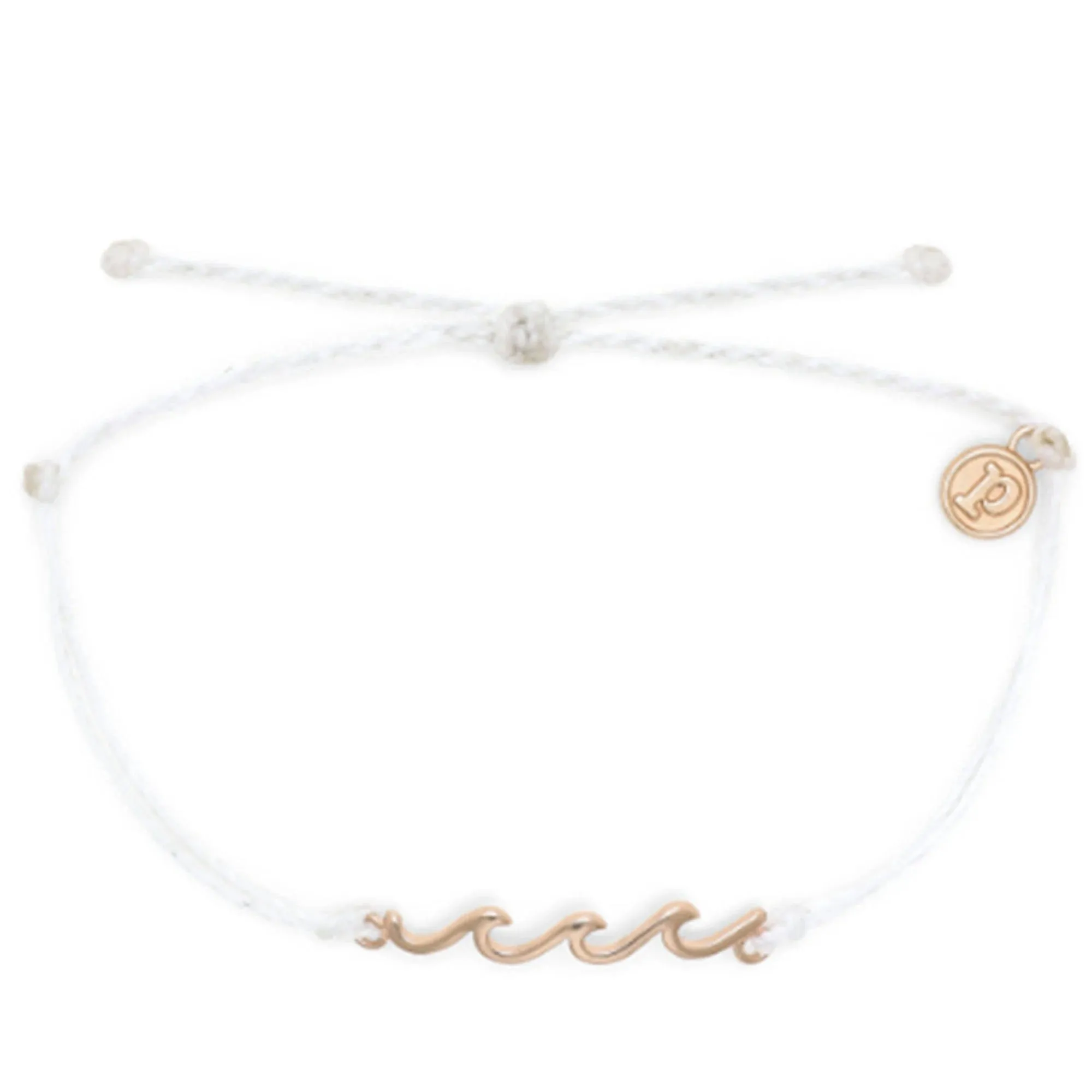 PURA VIDA PAVE WAVE COIN BRACELET ROSE GOLD