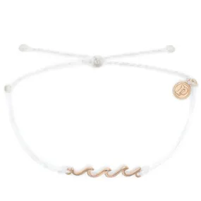 PURA VIDA PAVE WAVE COIN BRACELET ROSE GOLD
