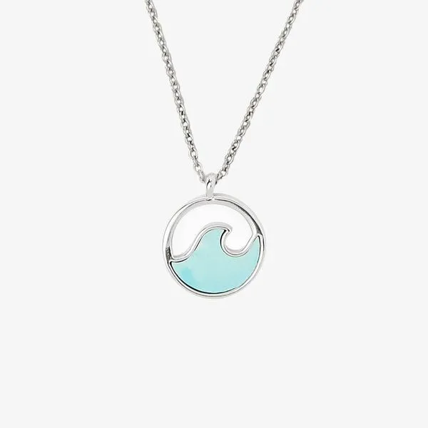 PURA VIDA STONE WAVE NECKLACE SILVER