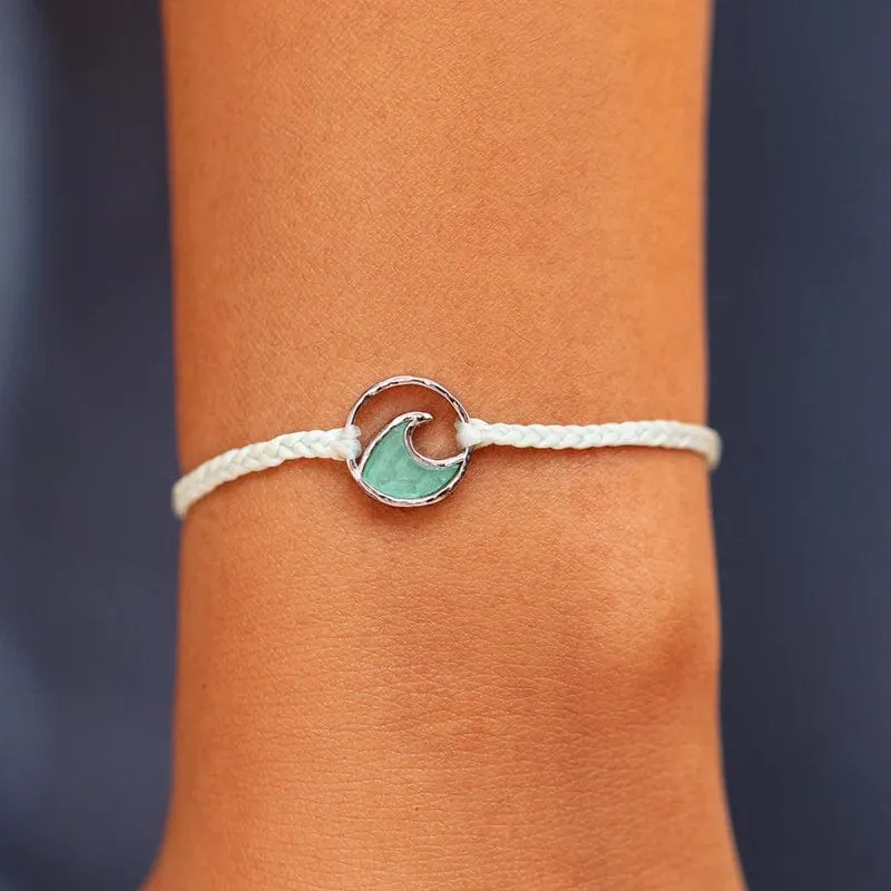 PuraVida Opaque Resin Wave Charm Bracelet