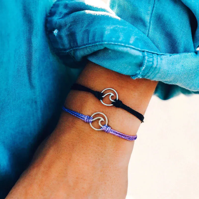 PURAVIDA- Silver Wave Charm Bracelet