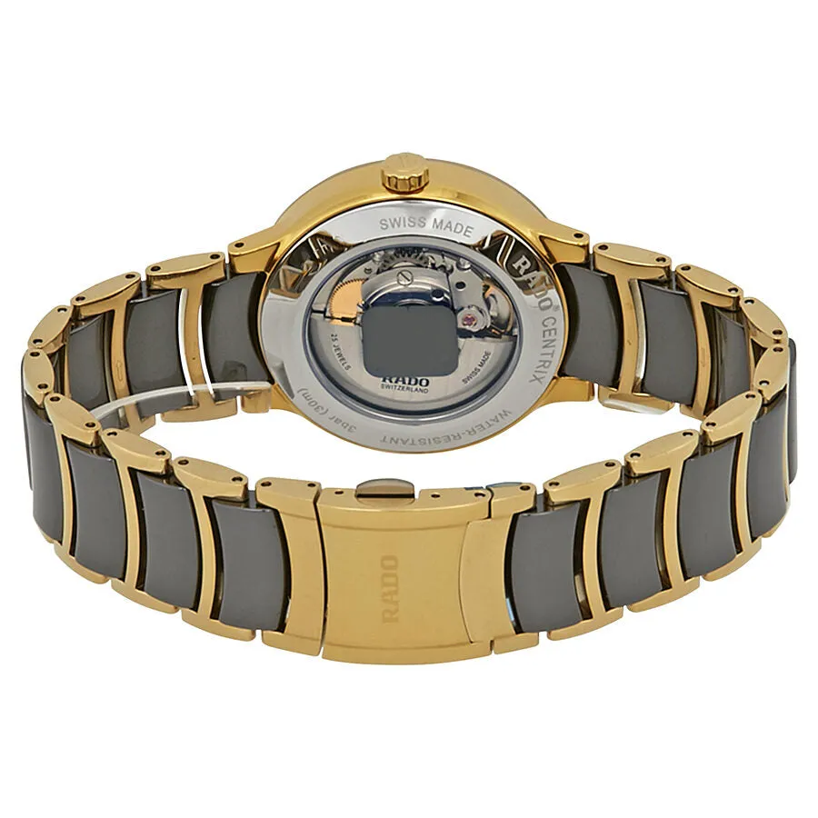 Rado Centrix Automatic Black Dial Gold PVD Black Ceramic Ladies Watch R30079152
