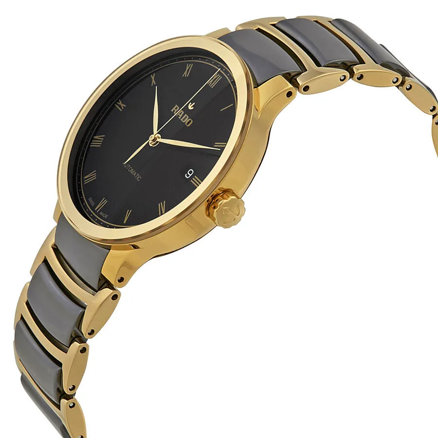 Rado Centrix Automatic Black Dial Gold PVD Black Ceramic Ladies Watch R30079152