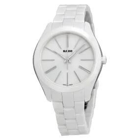 Rado HyperChrome White Dial Stainless Steel and Ceramic Case Ceramic Bracelet Ladies Watch R32321012