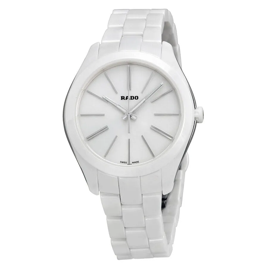 Rado HyperChrome White Dial Stainless Steel and Ceramic Case Ceramic Bracelet Ladies Watch R32321012