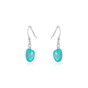 Raw Turquoise Crystal Dangle Drop Earrings