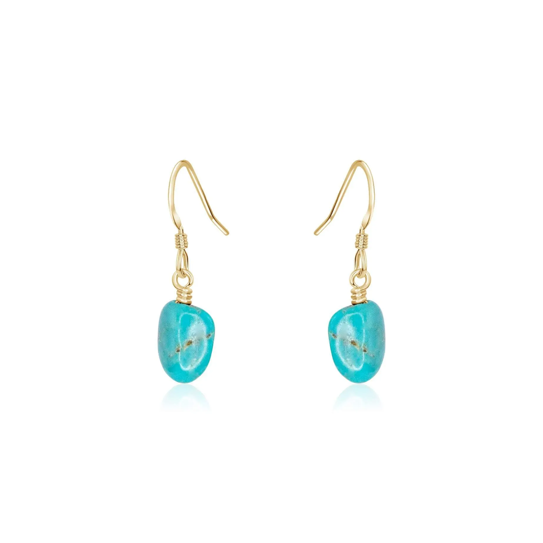 Raw Turquoise Crystal Dangle Drop Earrings