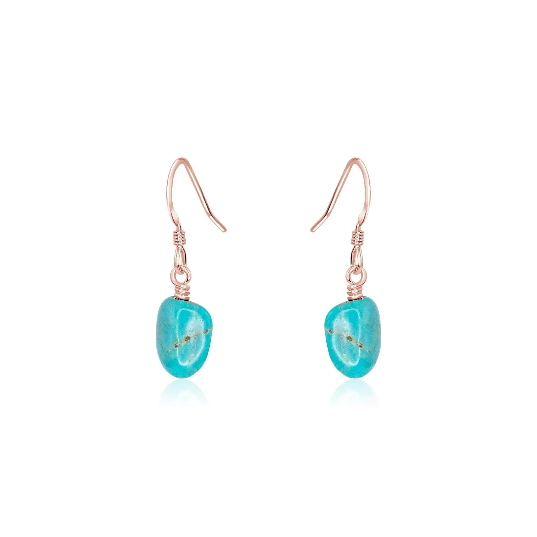 Raw Turquoise Crystal Dangle Drop Earrings