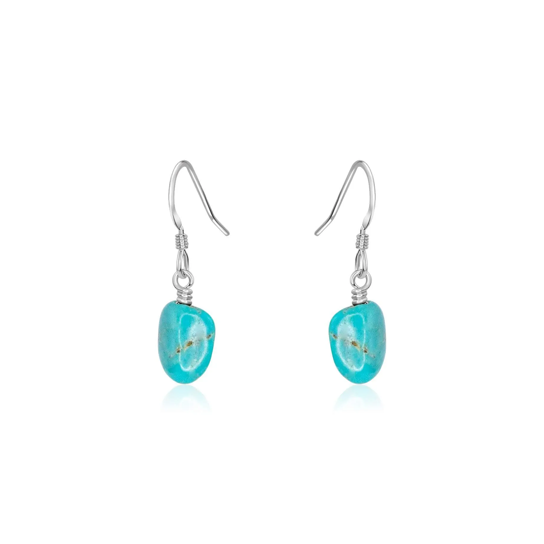 Raw Turquoise Crystal Dangle Drop Earrings