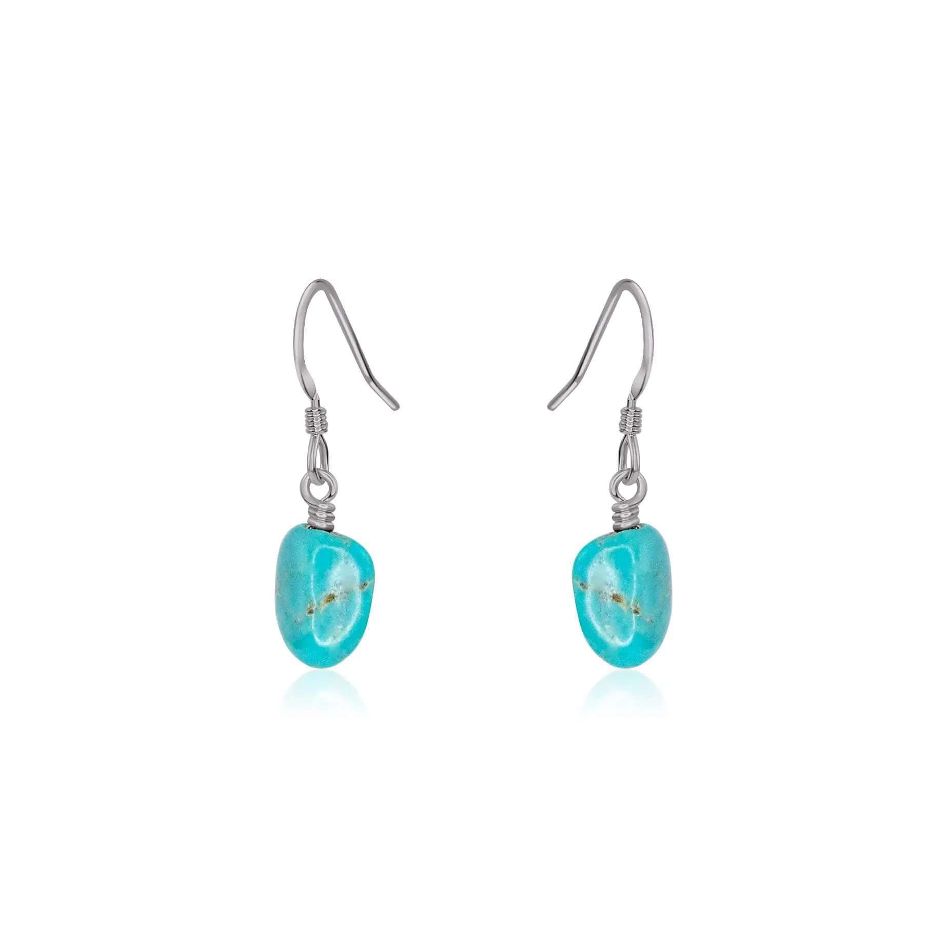 Raw Turquoise Crystal Dangle Drop Earrings