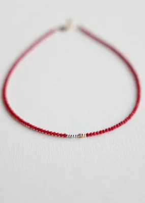Red Coral Gemstone Necklace