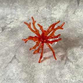 Red Coral Plexi Glass Napkin Rings (set of 4)