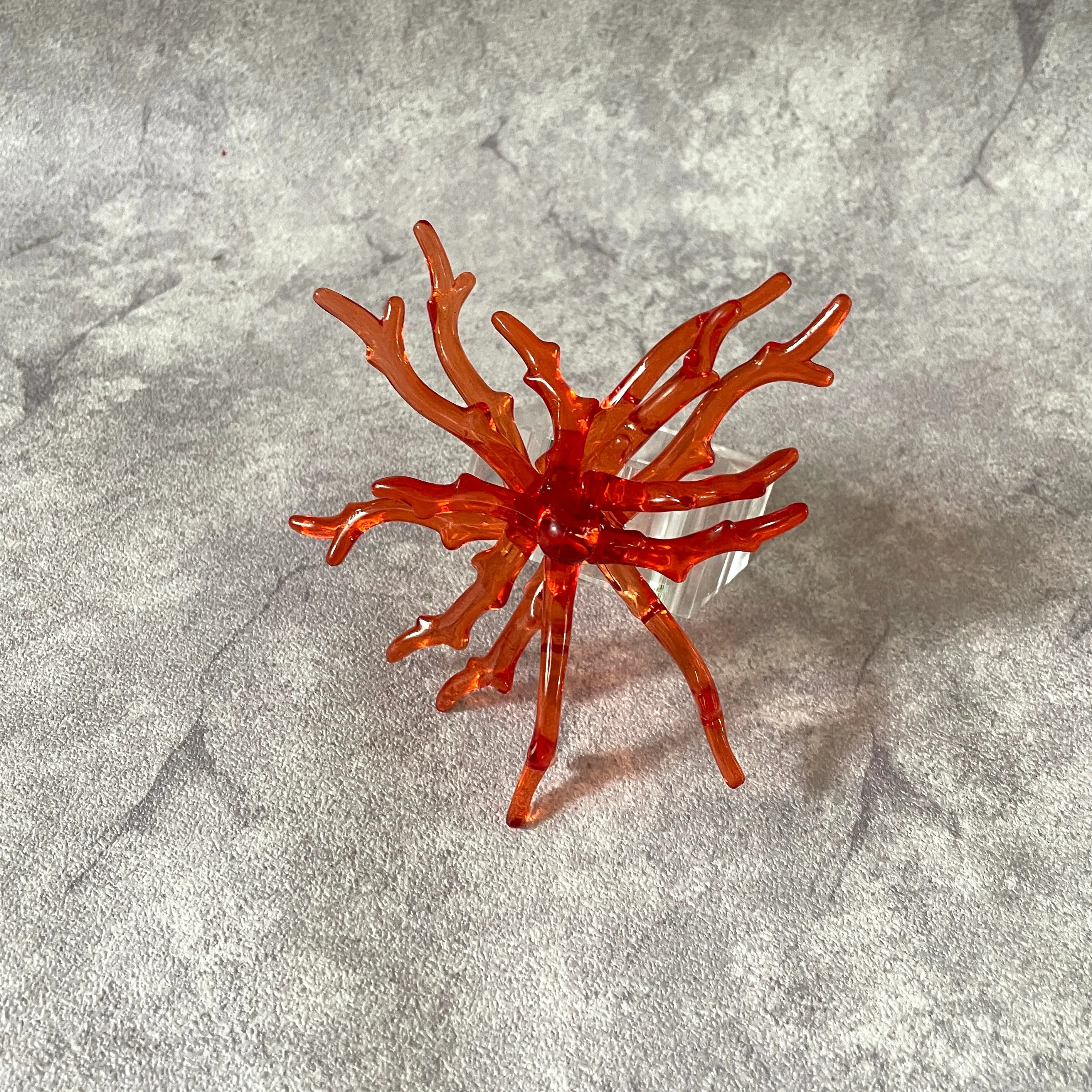 Red Coral Plexi Glass Napkin Rings (set of 4)