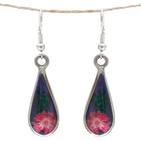 Red Flower Drop Earrings Artisana