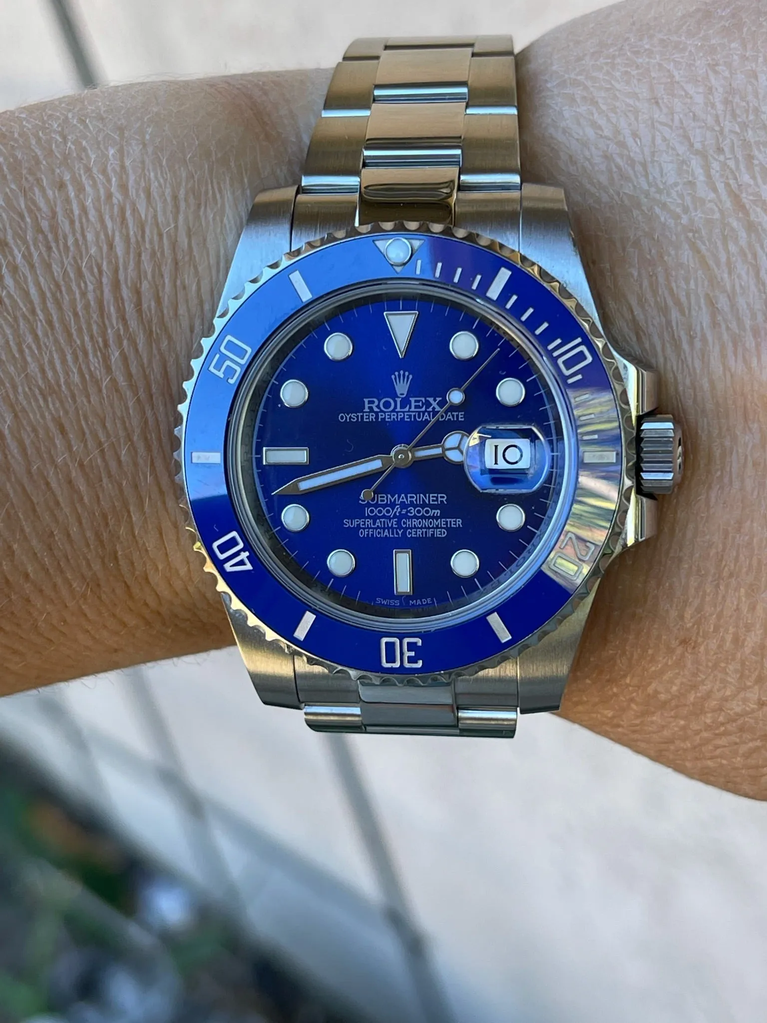Rolex Submariner 40mm 116610 Mens Watch Smurf Factory Clone Ceramic Bezel Insert Refinished Blue Dial Mint