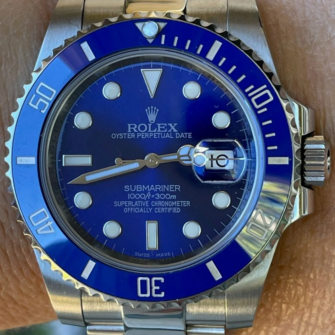 Rolex Submariner 40mm 116610 Mens Watch Smurf Factory Clone Ceramic Bezel Insert Refinished Blue Dial Mint
