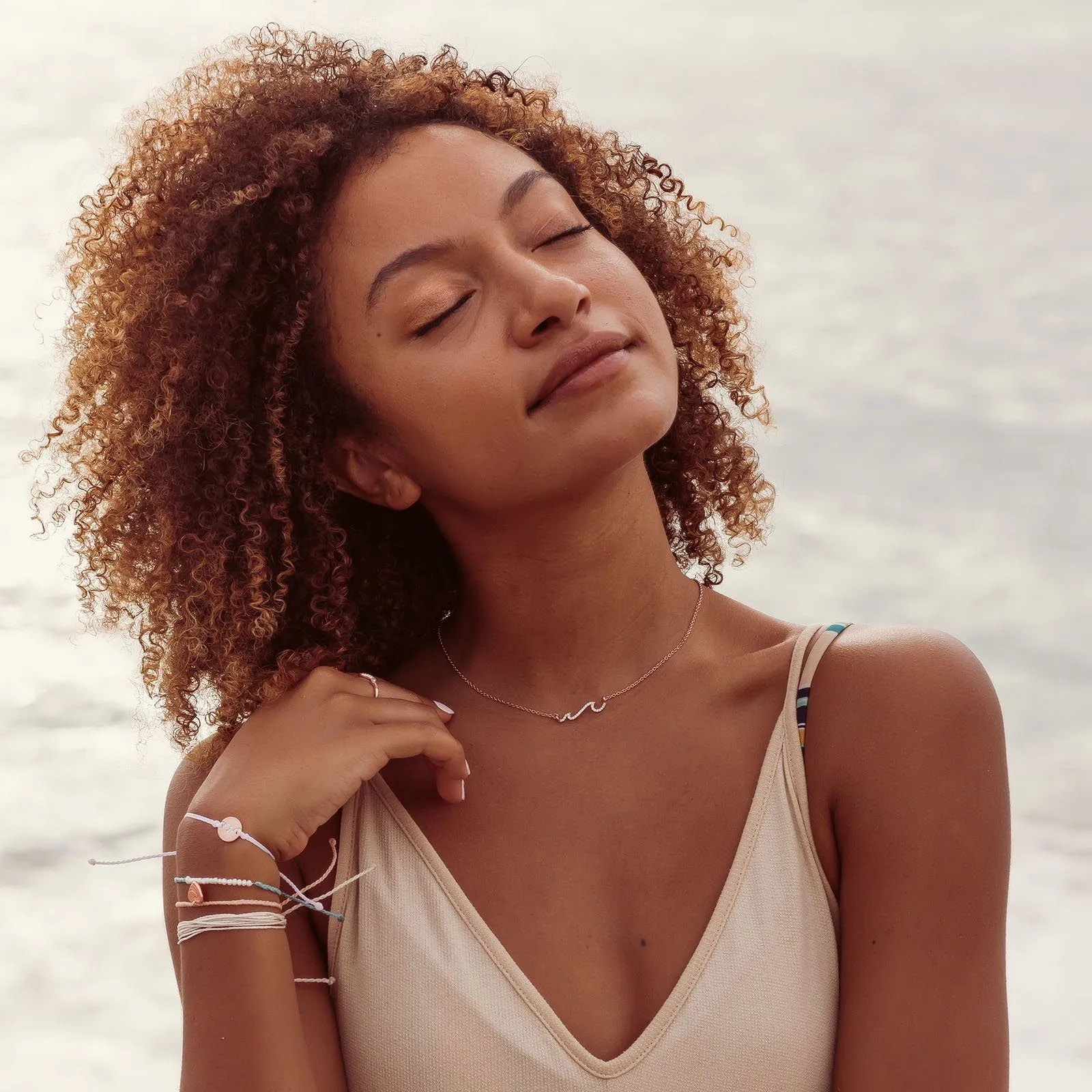 Rose Gold Pave Wave Necklace