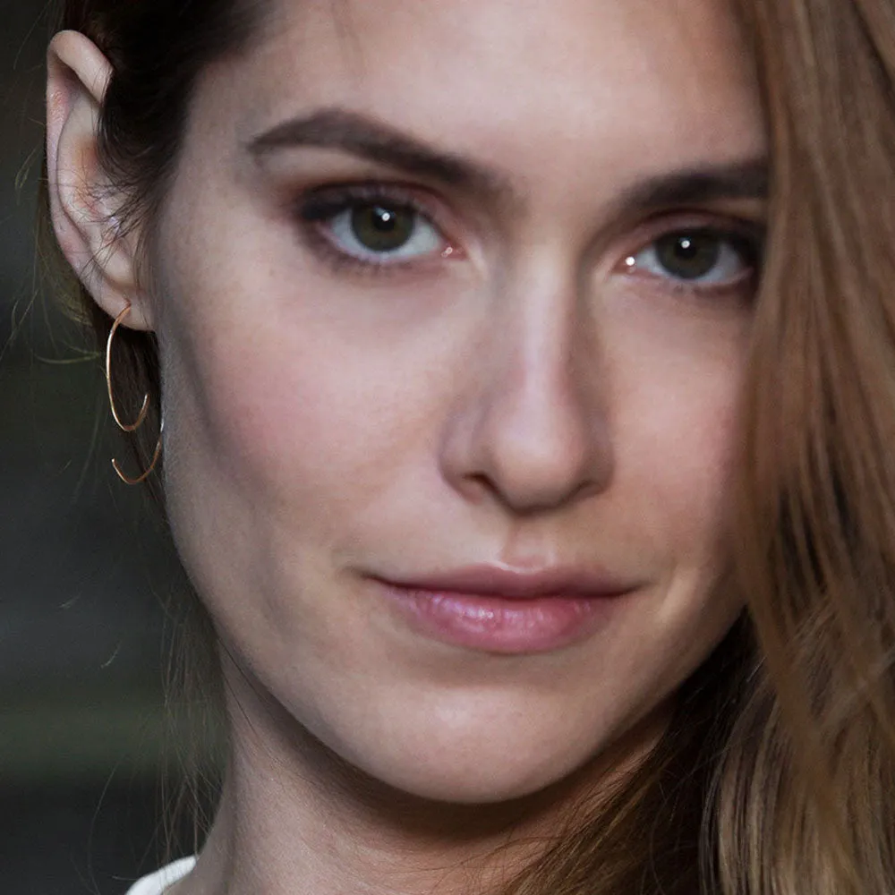 Rose Gold Spiral Hoop Threader Earrings