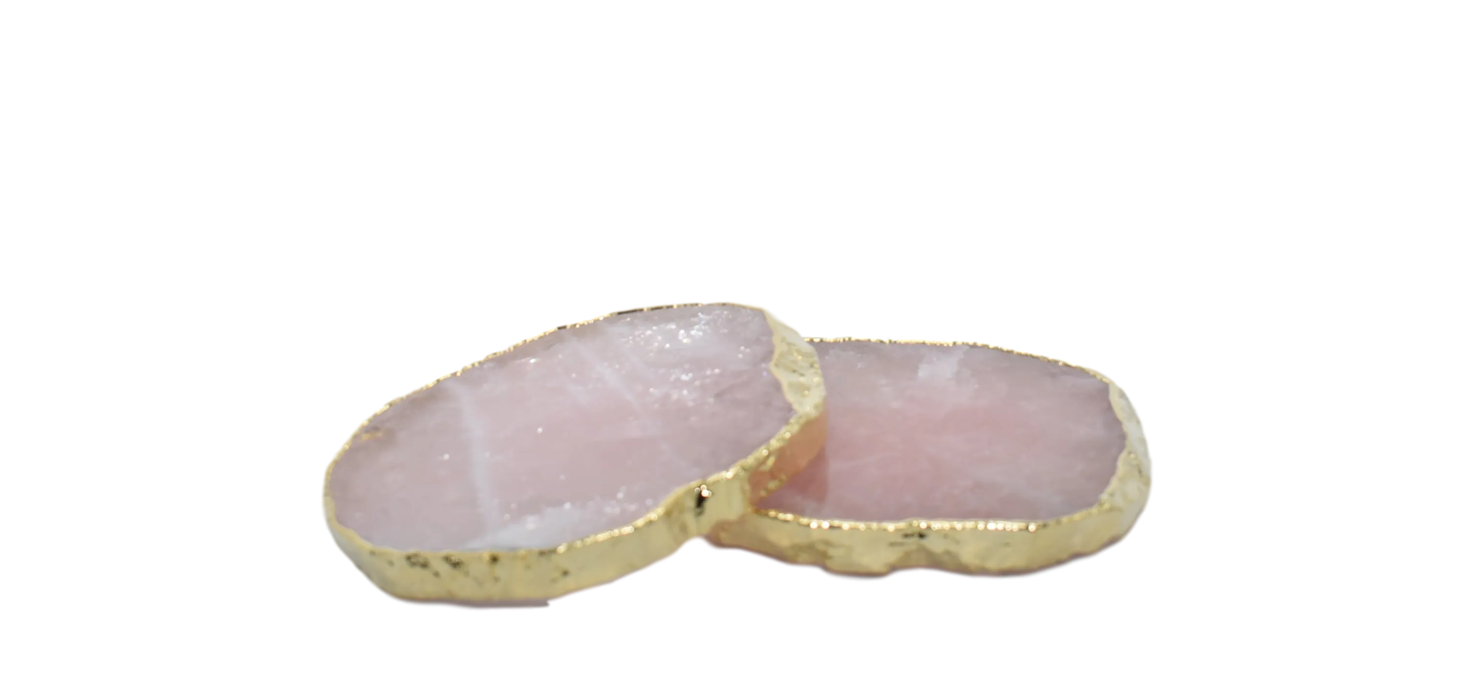 Rose Quartz Coasters, Set of 2