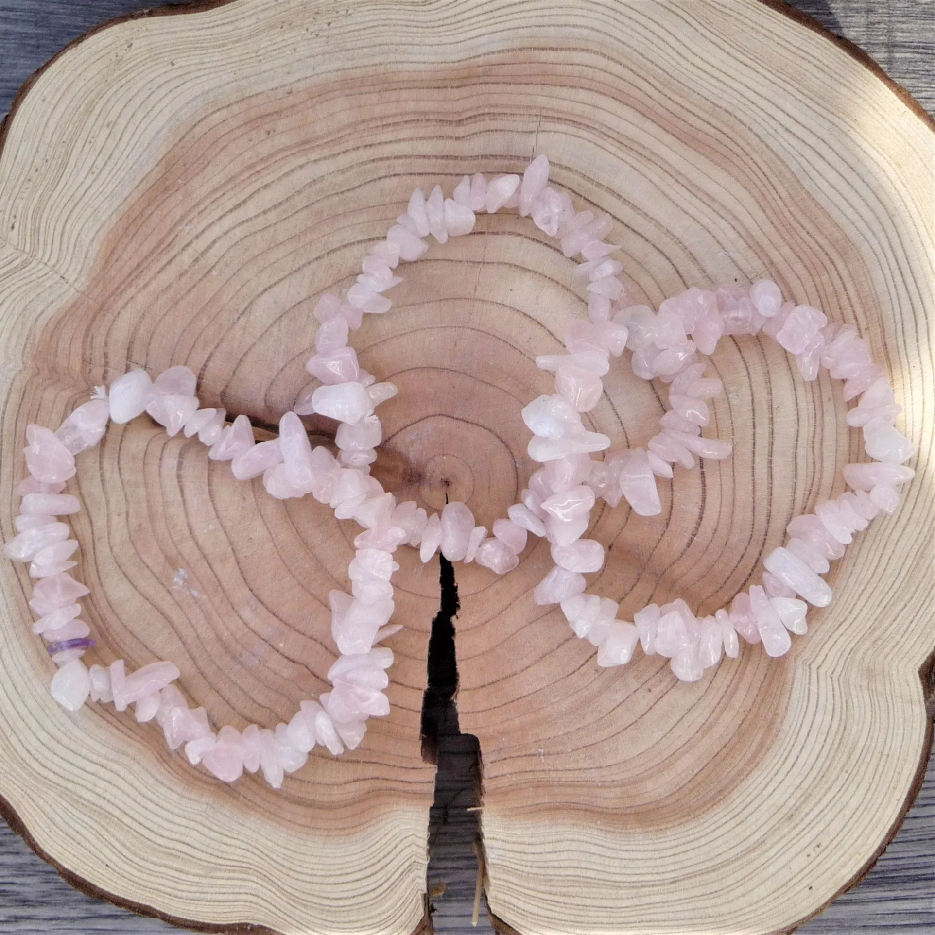 Rose Quartz - Gemstone Chip Bracelet