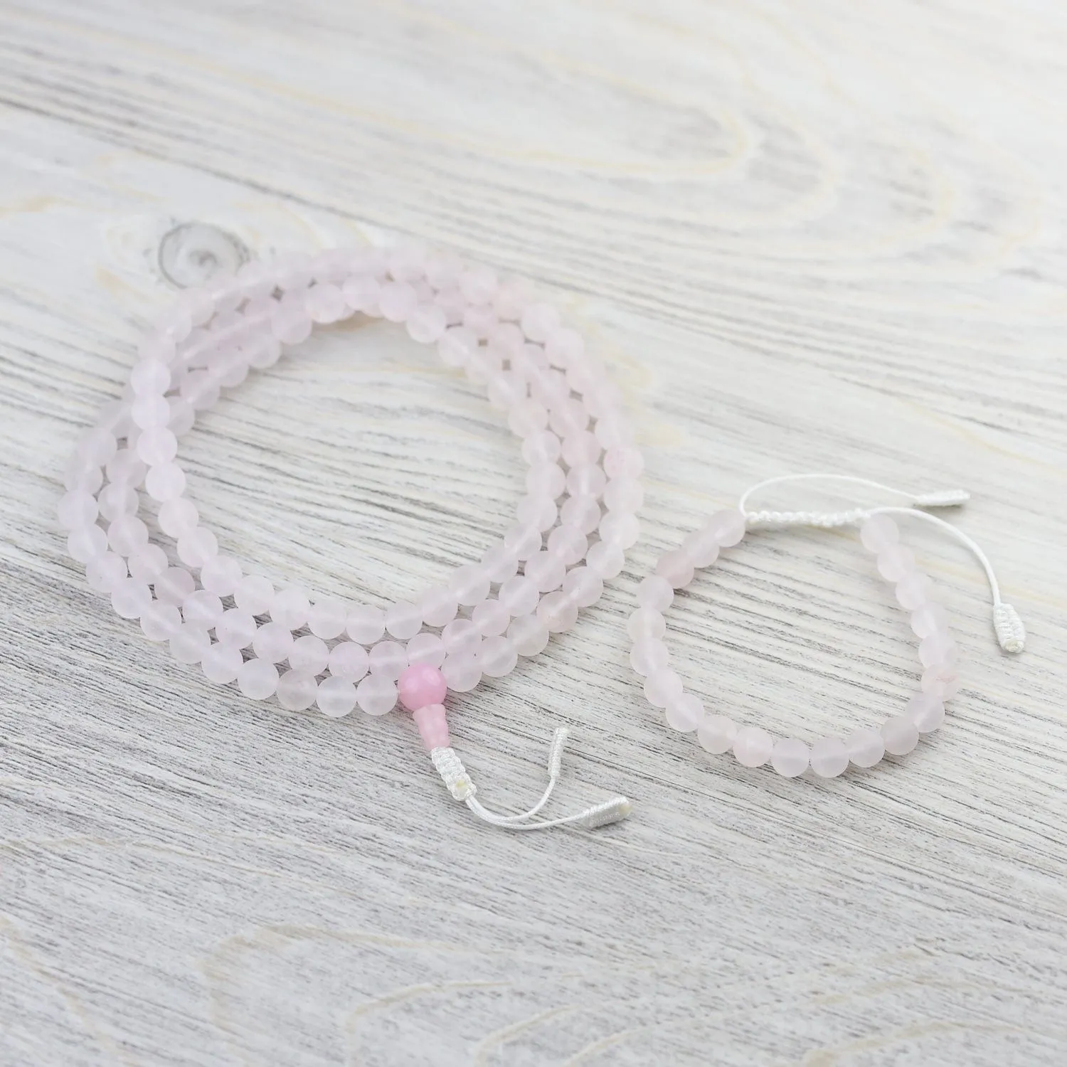 Rose Quartz Kindness Mala & Bracelet Set
