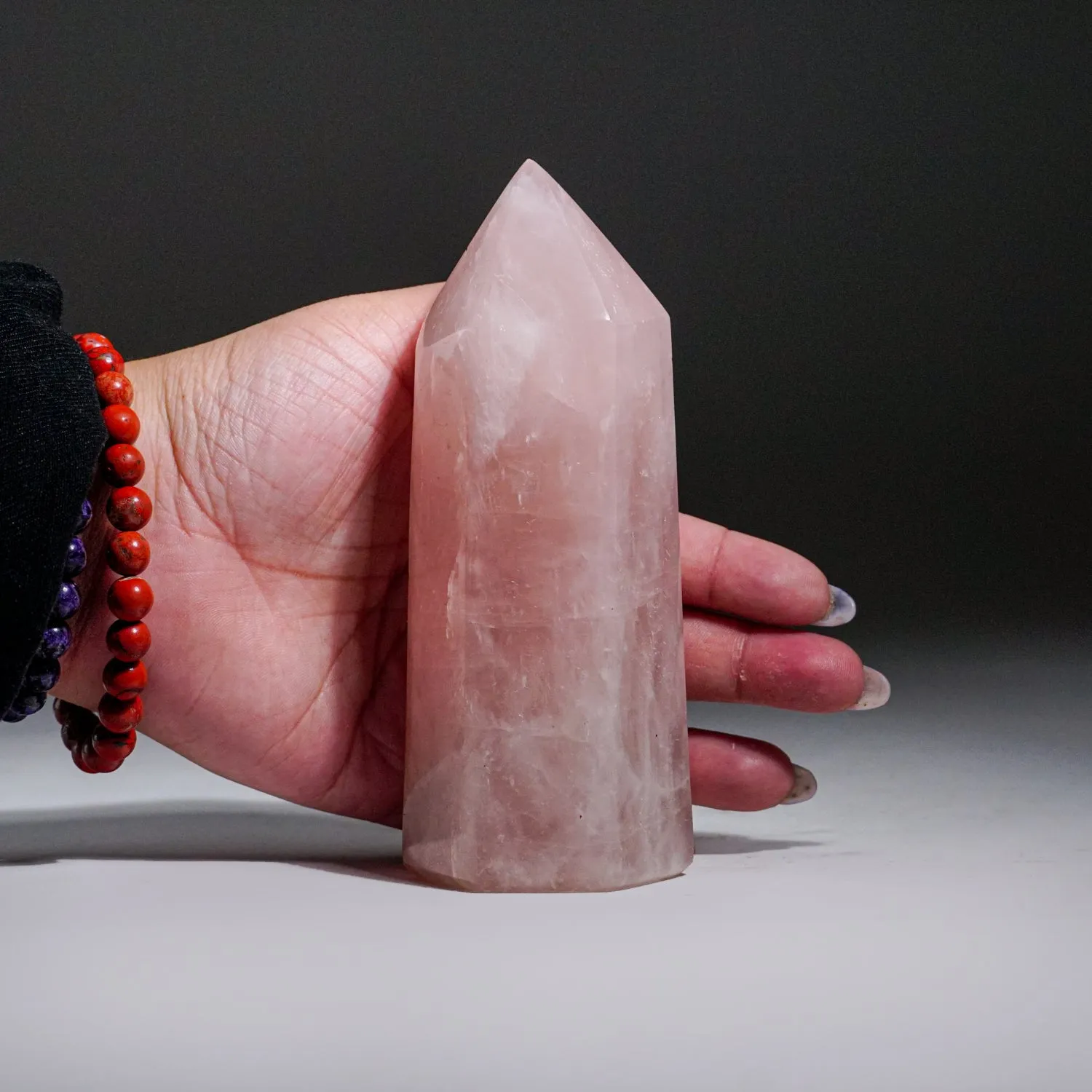 Rose Quartz Polished Point from Brazil (1.2 lbs)