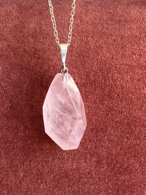 Rose Quartz Sterling Silver Necklace