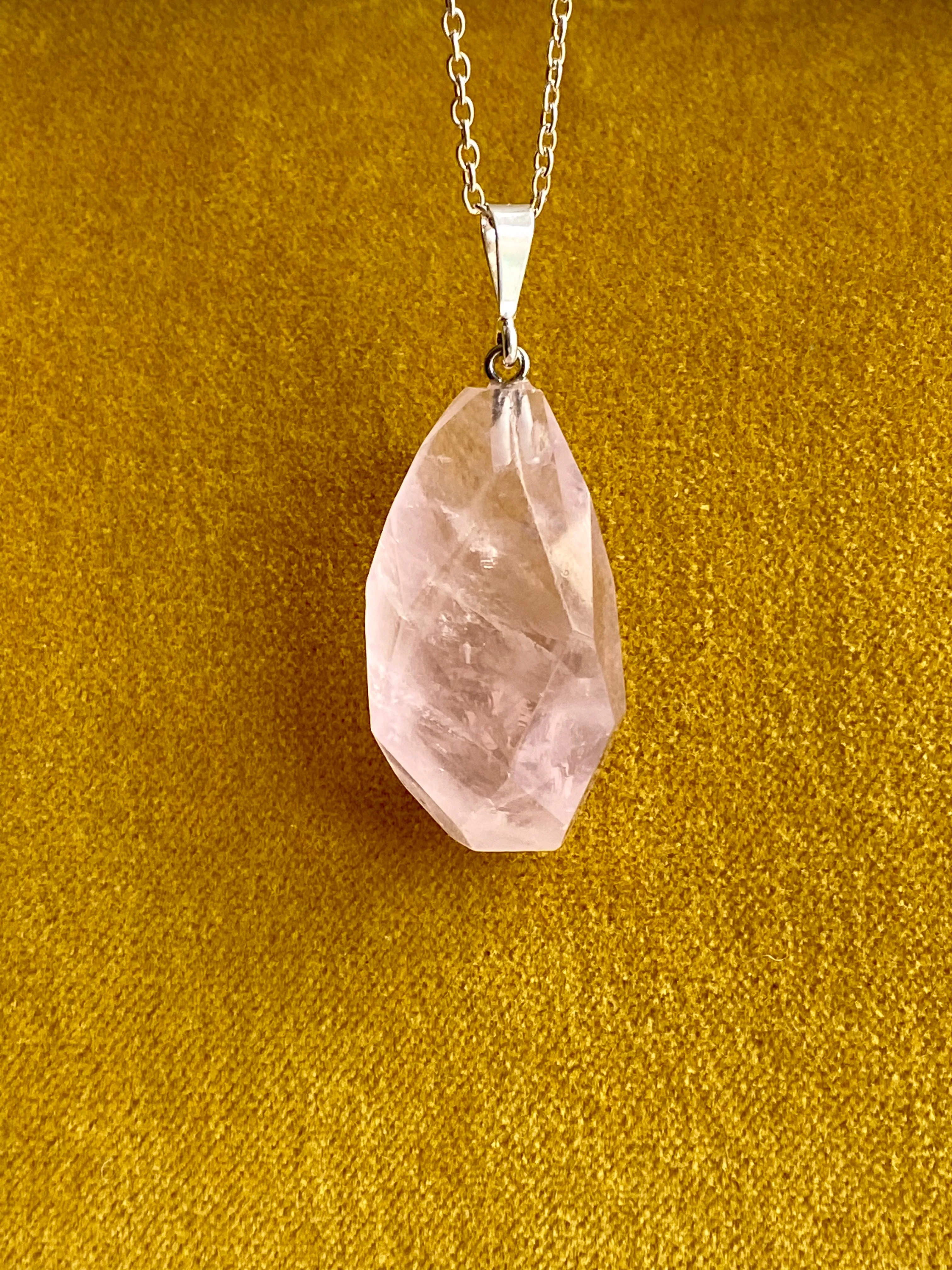 Rose Quartz Sterling Silver Necklace