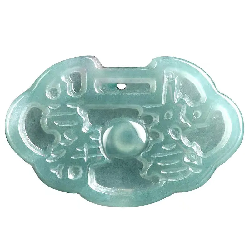 Ruyi Burmese Jade Pendant-Auspicious Fortune