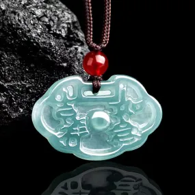 Ruyi Burmese Jade Pendant-Auspicious Fortune