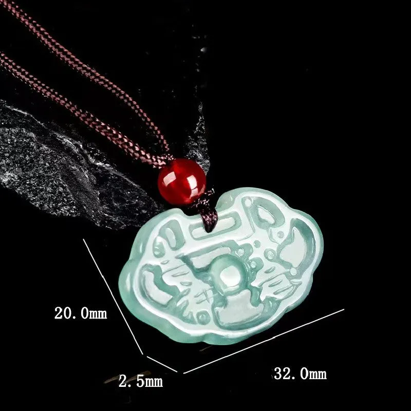 Ruyi Burmese Jade Pendant-Auspicious Fortune