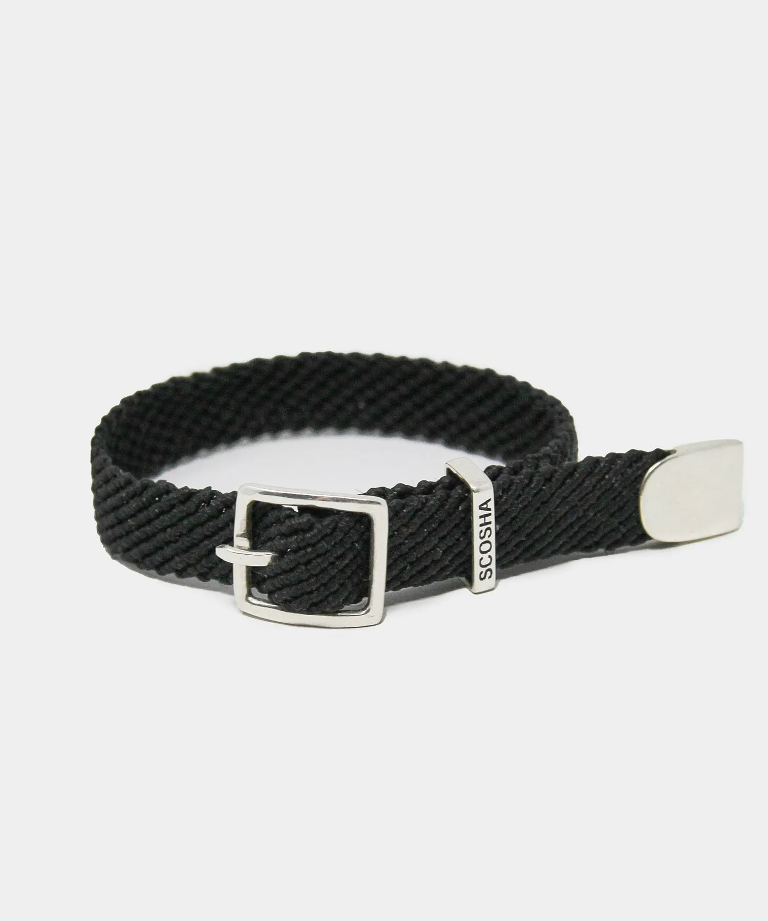 Scosha Macrame Belt Bracelet in Black With Sterling Silver