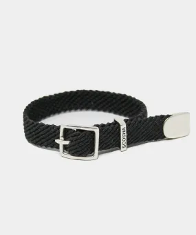 Scosha Macrame Belt Bracelet in Black With Sterling Silver