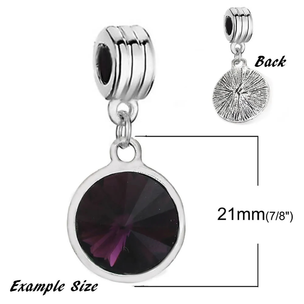 Sexy Sparkles December Birthstone charms Dangling Spacer Beads for Bracelets or Necklace European Compatible