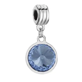 Sexy Sparkles December Birthstone charms Dangling Spacer Beads for Bracelets or Necklace European Compatible