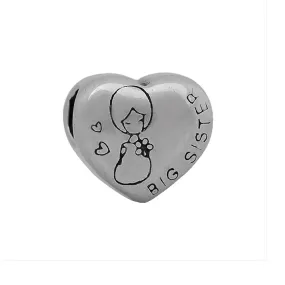 Sexy Sparkles Stainless Steel Big Sister European Charm for Bracelet and Necklace Compatible