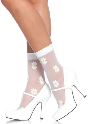 Sheer Daisies Anklets Hosiery