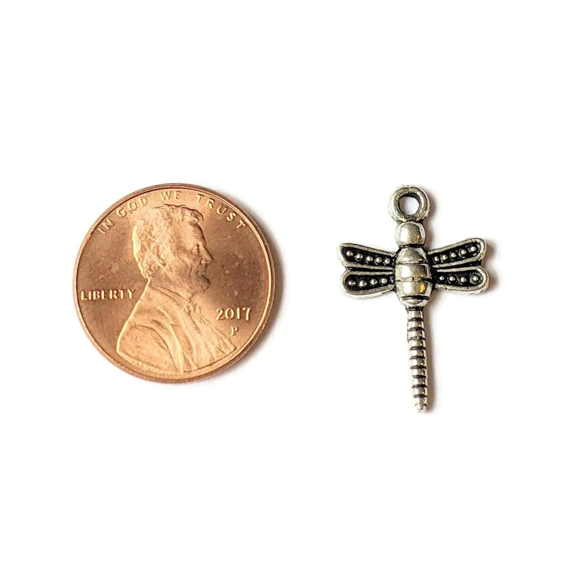 Silver Dragonfly Charm