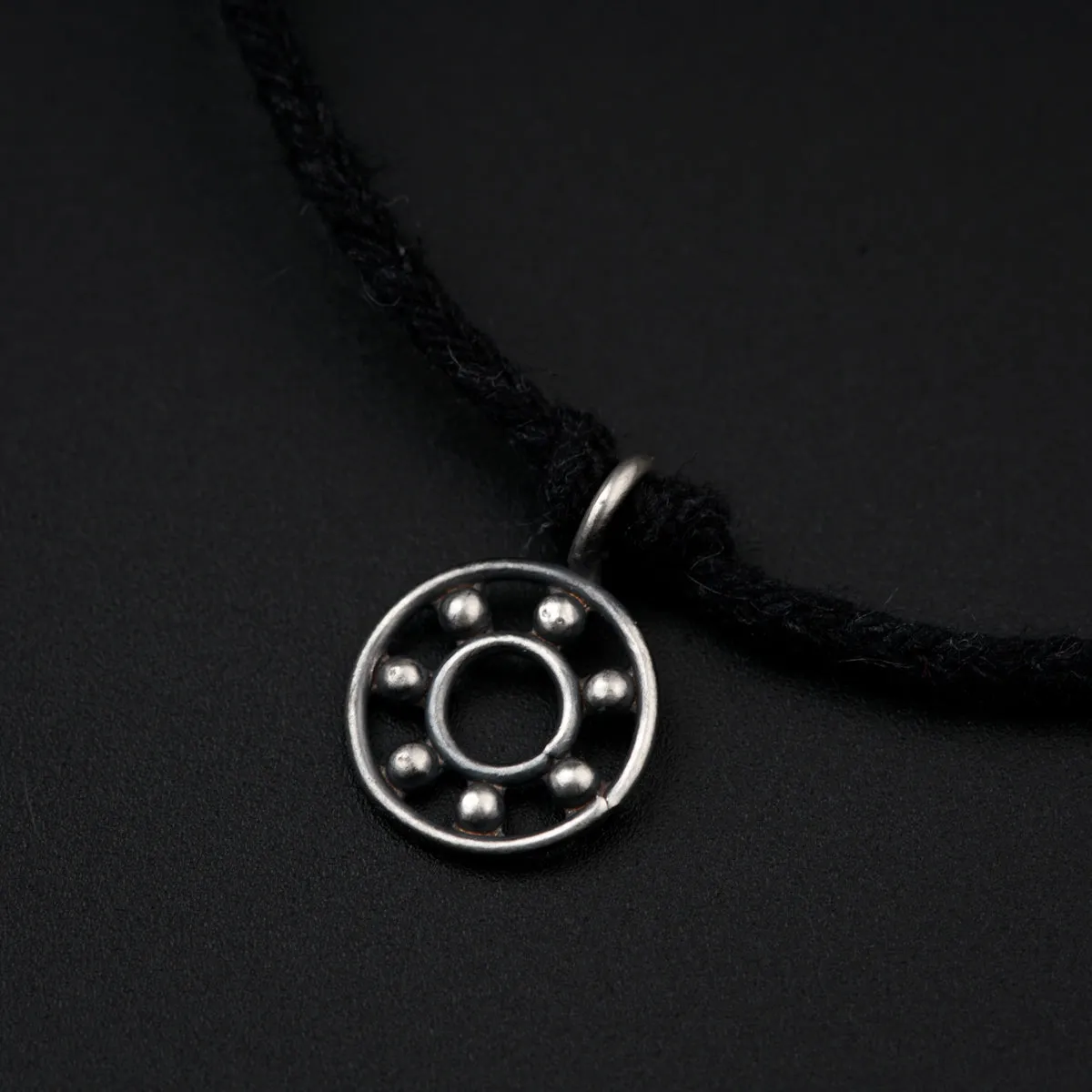 Silver Round in Round Anklet